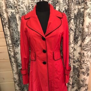 Black Rivet Red Riding Rain Coat NWT